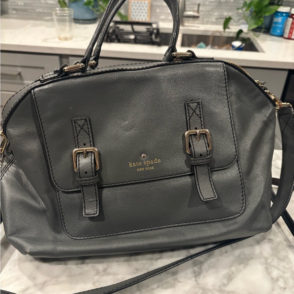 Kate Spade Charcoal Leather Satchel